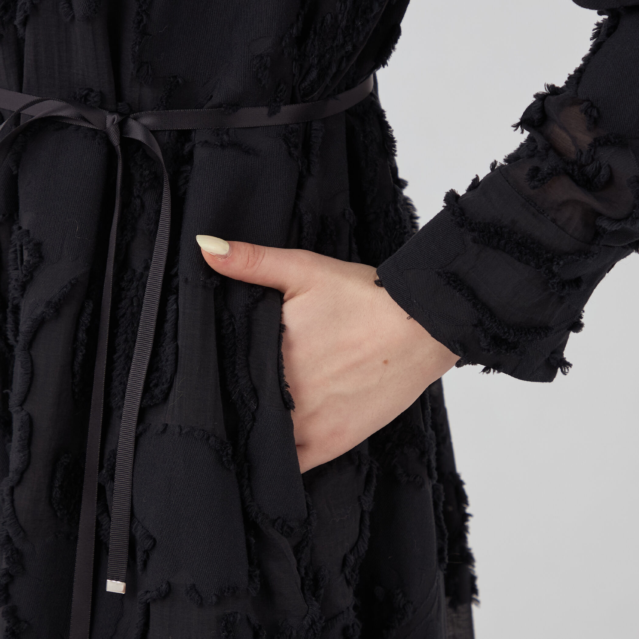 フラッフィージャカード ロングシャツワンピース