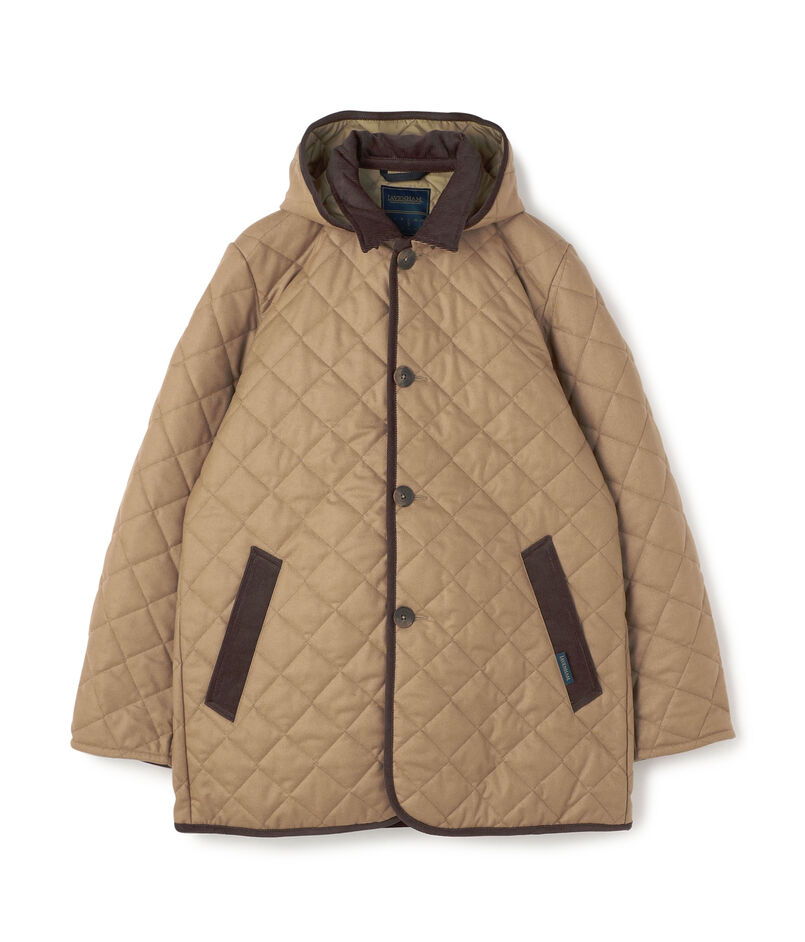 【別注】LAVENHAM DENSTON ウール フーデッドキルティングコート