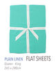 プレーンリネン フラットシーツ（クイーン～キング）