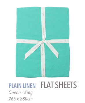 プレーンリネン フラットシーツ（クイーン～キング）