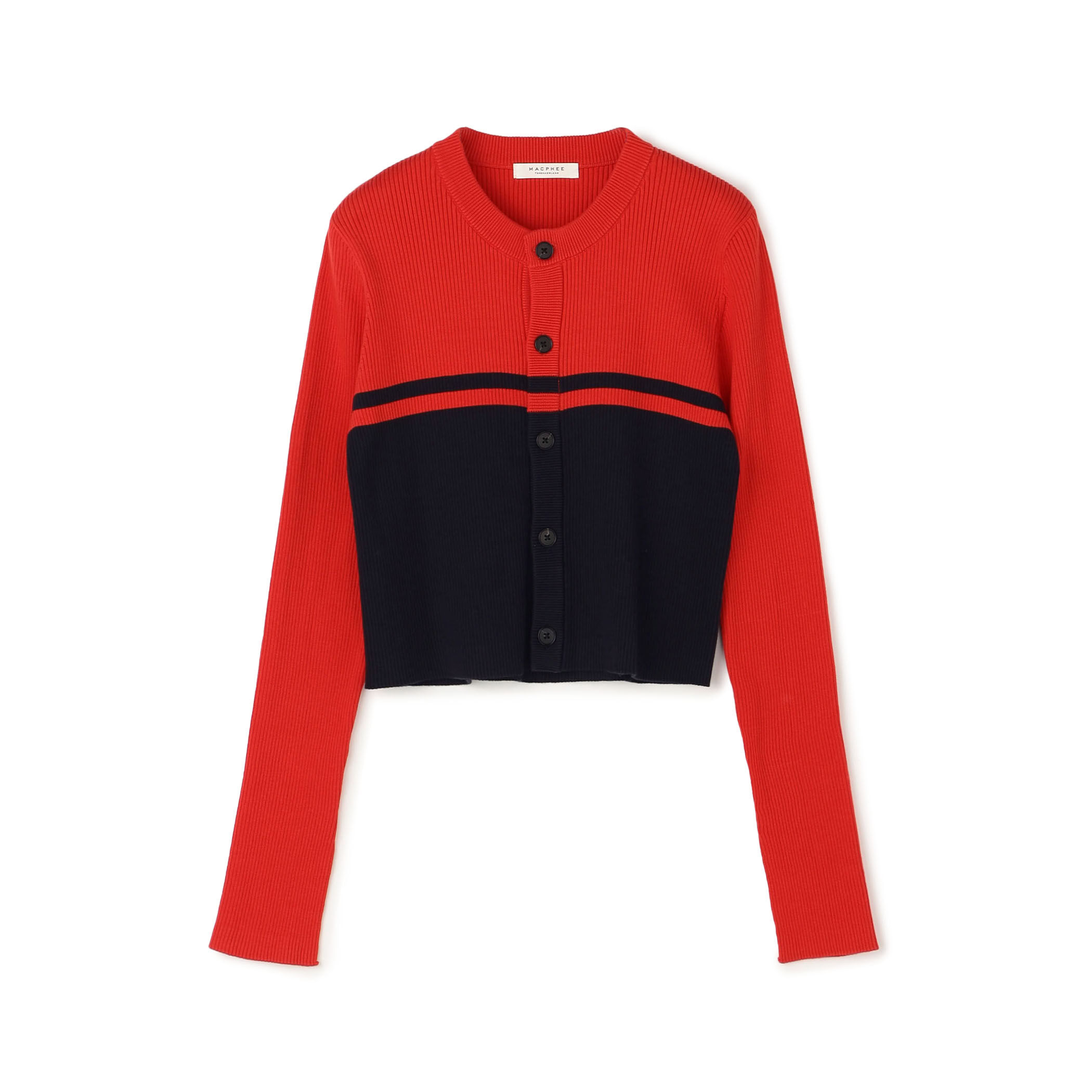 専用 25SS MACPHEE コットンリブ クルーネックカーディガン 綿 □コットンリブ クルーネックカーディガン｜トゥモローランド