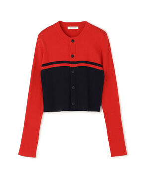 ■コットンリブ クルーネックカーディガン