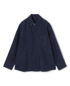 マリンカナパストライプ ジップアップシャツブルゾン