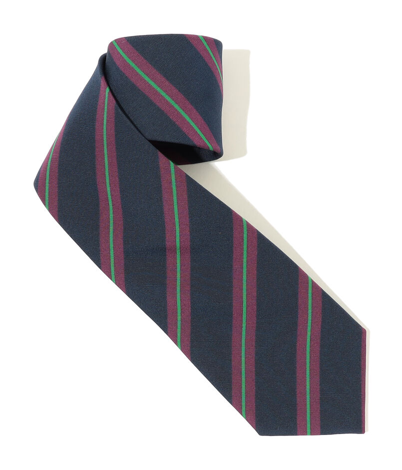 Atkinsons アイリッシュポプリン レジメンタルストライプネクタイ