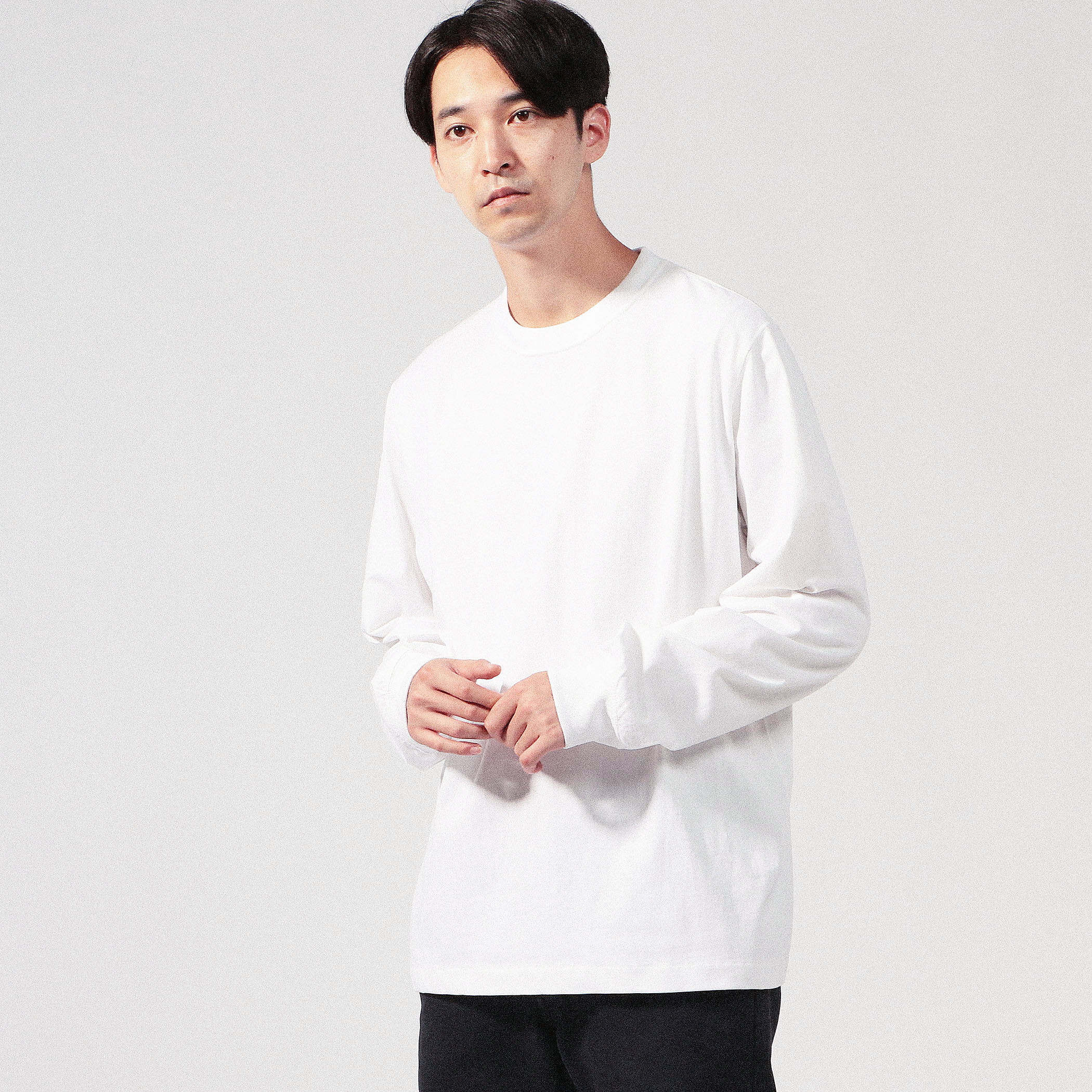 fitfor BASIC LONG SLEEVE TEE コットン クルーネックロングスリーブ