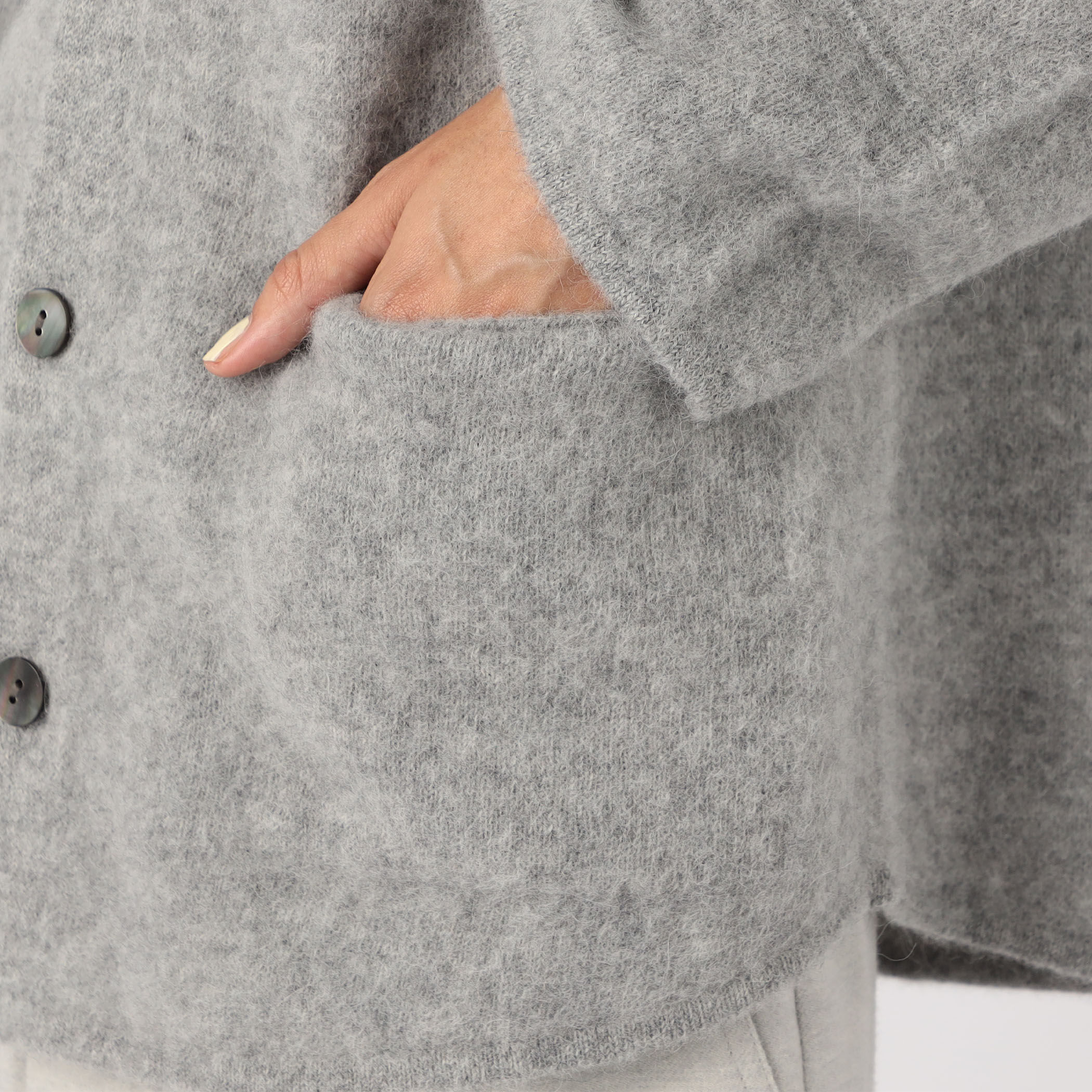 ベビーアルパカボイルド シャツカーディガン｜トゥモローランド 公式通販