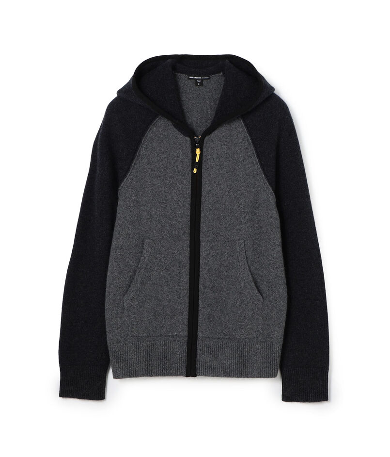 リサイクルカシミアカラーブロック ジップアップパーカ MRBC2173