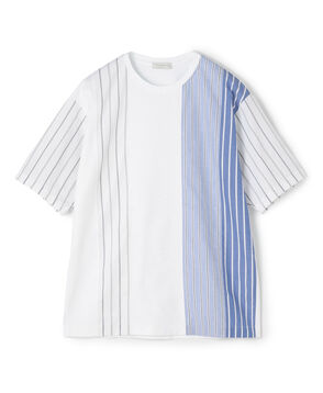 コットン ストライプ デザインTシャツ