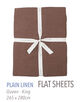 プレーンリネン フラットシーツ（クイーン～キング）