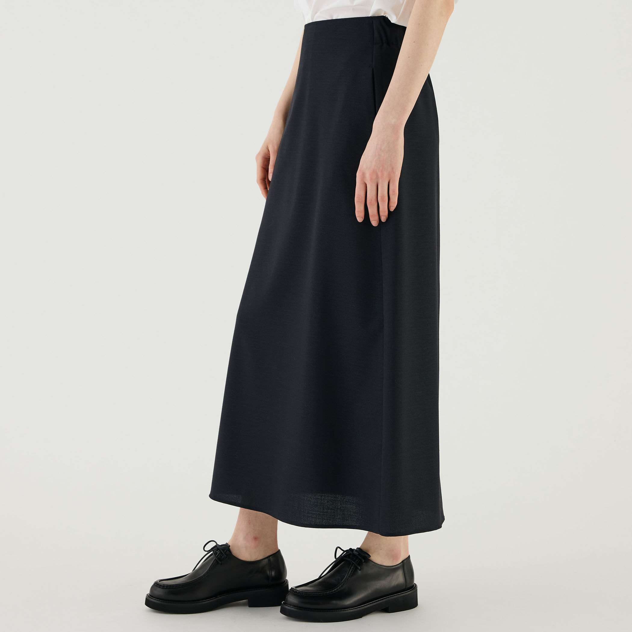 □ストレッチウーステッド Aラインロングスカート
