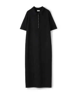 ウールポリエステルパールコンビ ポロロングワンピース