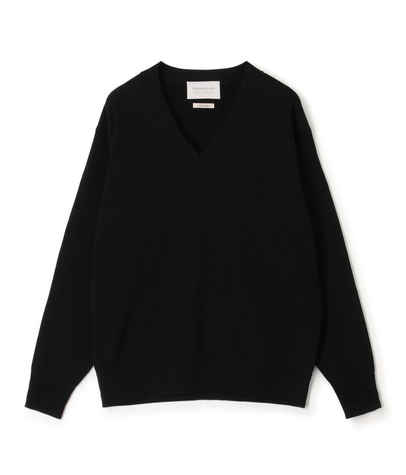TOMORROWLAND tricot コットンポリエステルプレーティング  Vネックニット