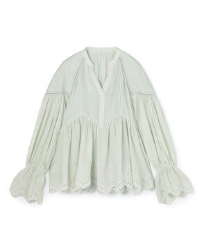ne Quittez pas Cotton Voile Gather ブラウス
