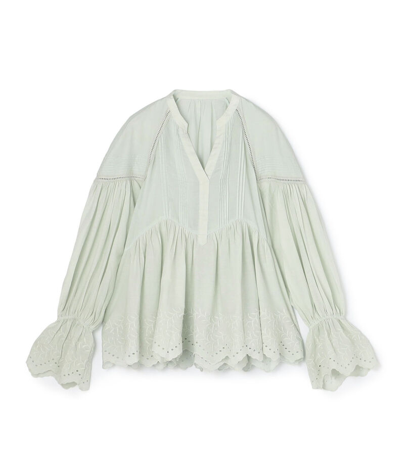 ne Quittez pas Cotton Voile Gather ブラウス