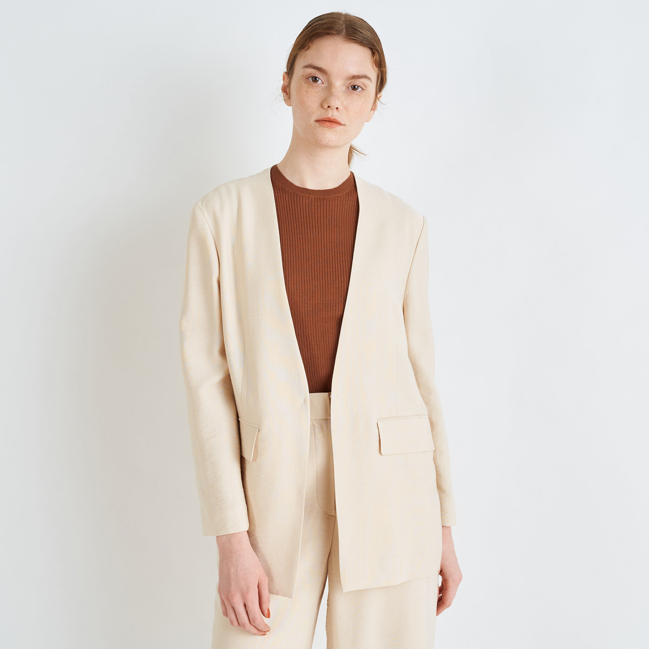 Tomorrowland ウェーブドビー Vカラージャケット ウェーブドビー Vカラージャケット｜トゥモローランド 公式通販