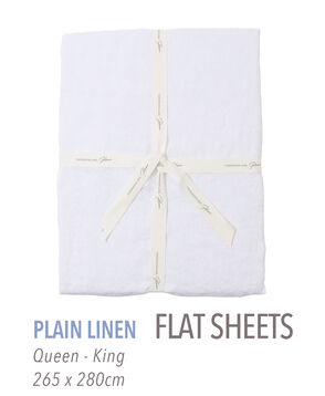 プレーンリネン フラットシーツ（クイーン～キング）