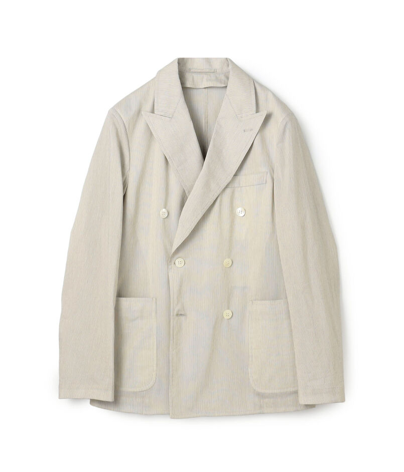 コットンシルクシアサッカー ダブルブレステッド6Bジャケット GIANNETTI PIERO