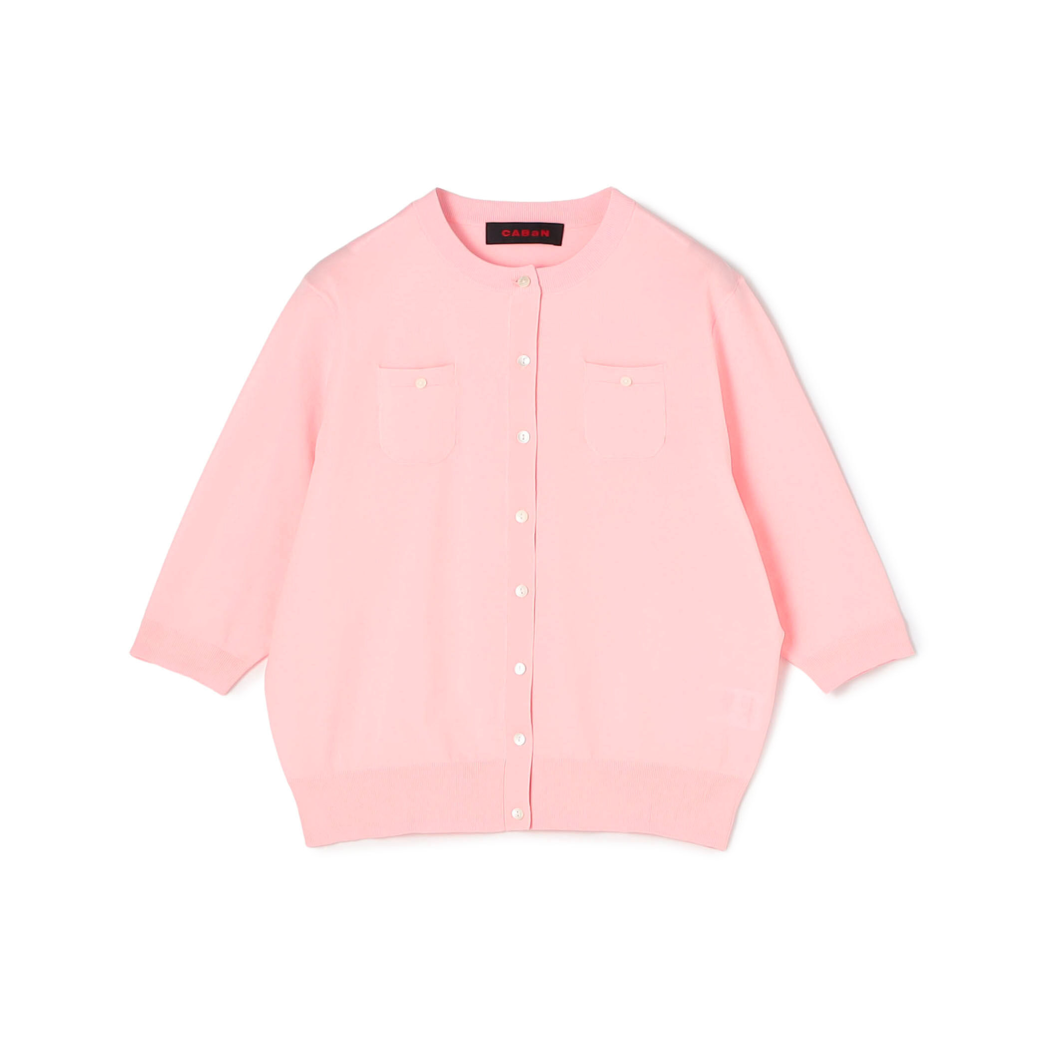 【美品】caban ファインポリエステル ハーフスリーブポケットカーディガン キャバン CABaN CABaN ファインポリエステル ハーフスリーブポケット