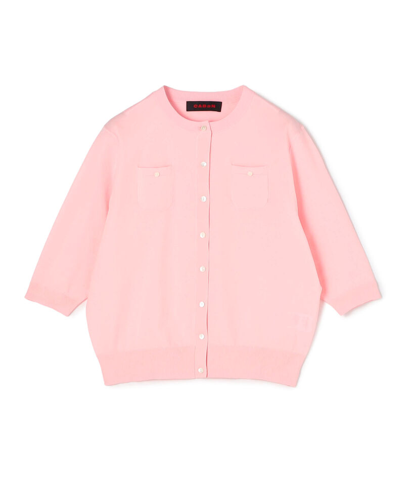 ファインポリエステル ハーフスリーブポケットカーディガン