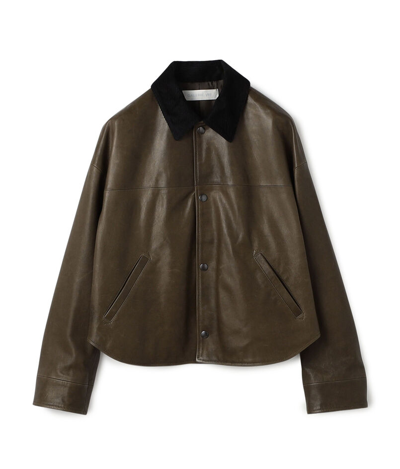 ソフトグレインシープレザー ステンカラーブルゾン