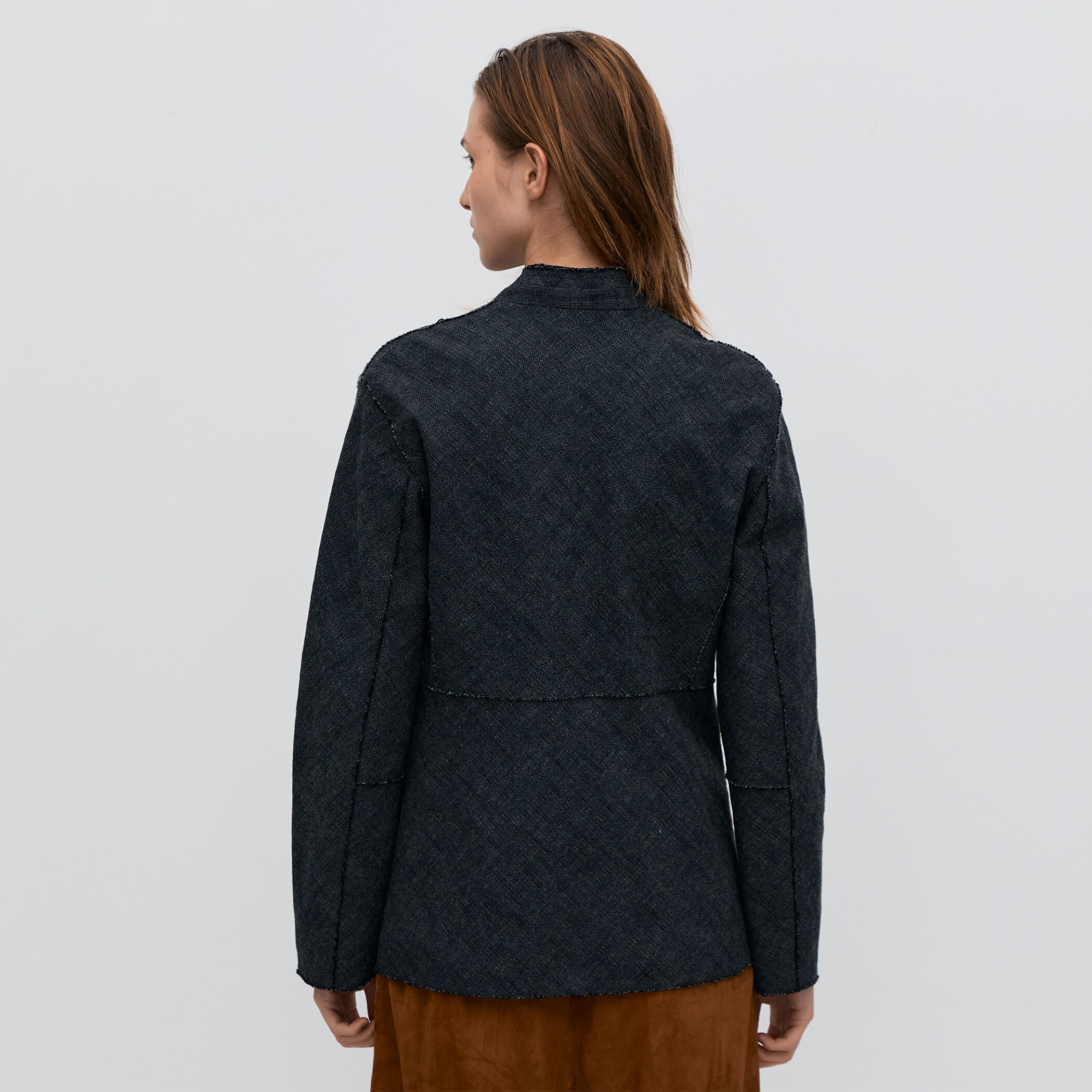 ヘリンボーンツイード ノーカラージャケット｜トゥモローランド 公式通販