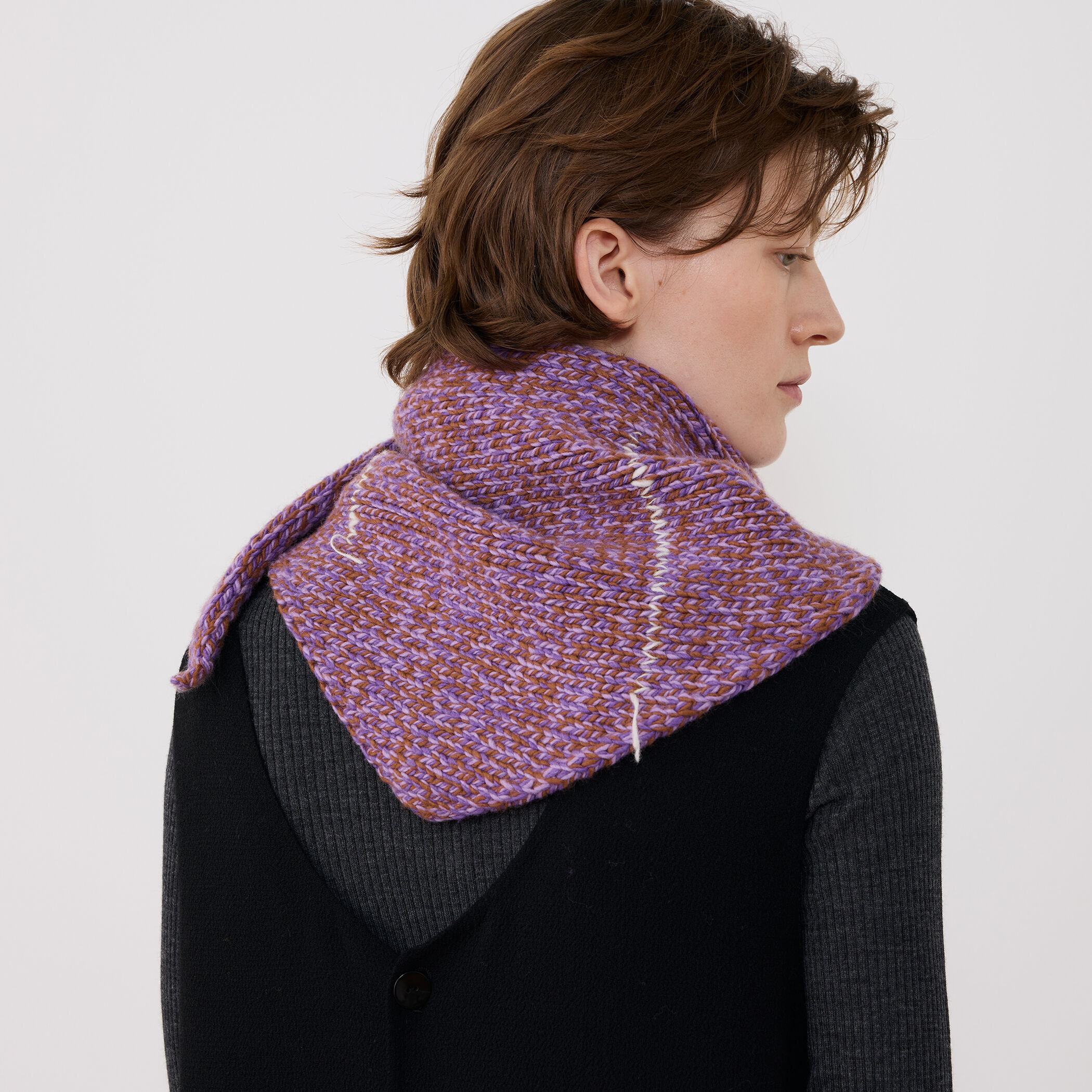 ASAUCE MELER カシミヤステッチ トライアングルストール