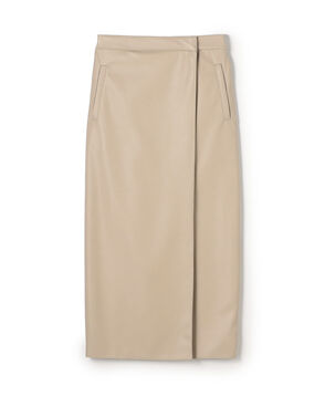 レザーライククロス ラップマキシスカート