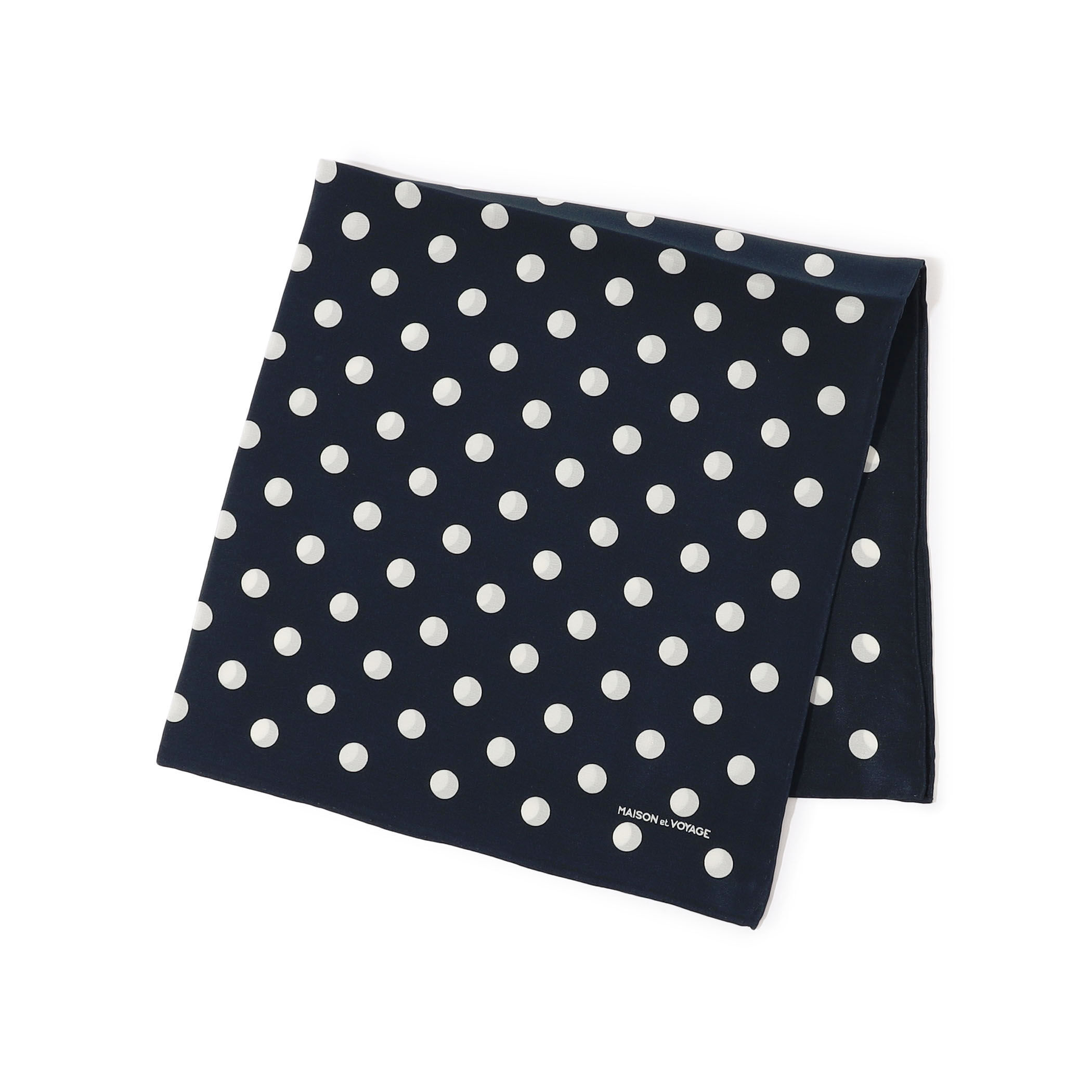 定番　人気品　MAISON et VOYAGE シルク 12mmドットスカーフ MAISON et VOYAGE シルク 12mmラージドット スカーフ