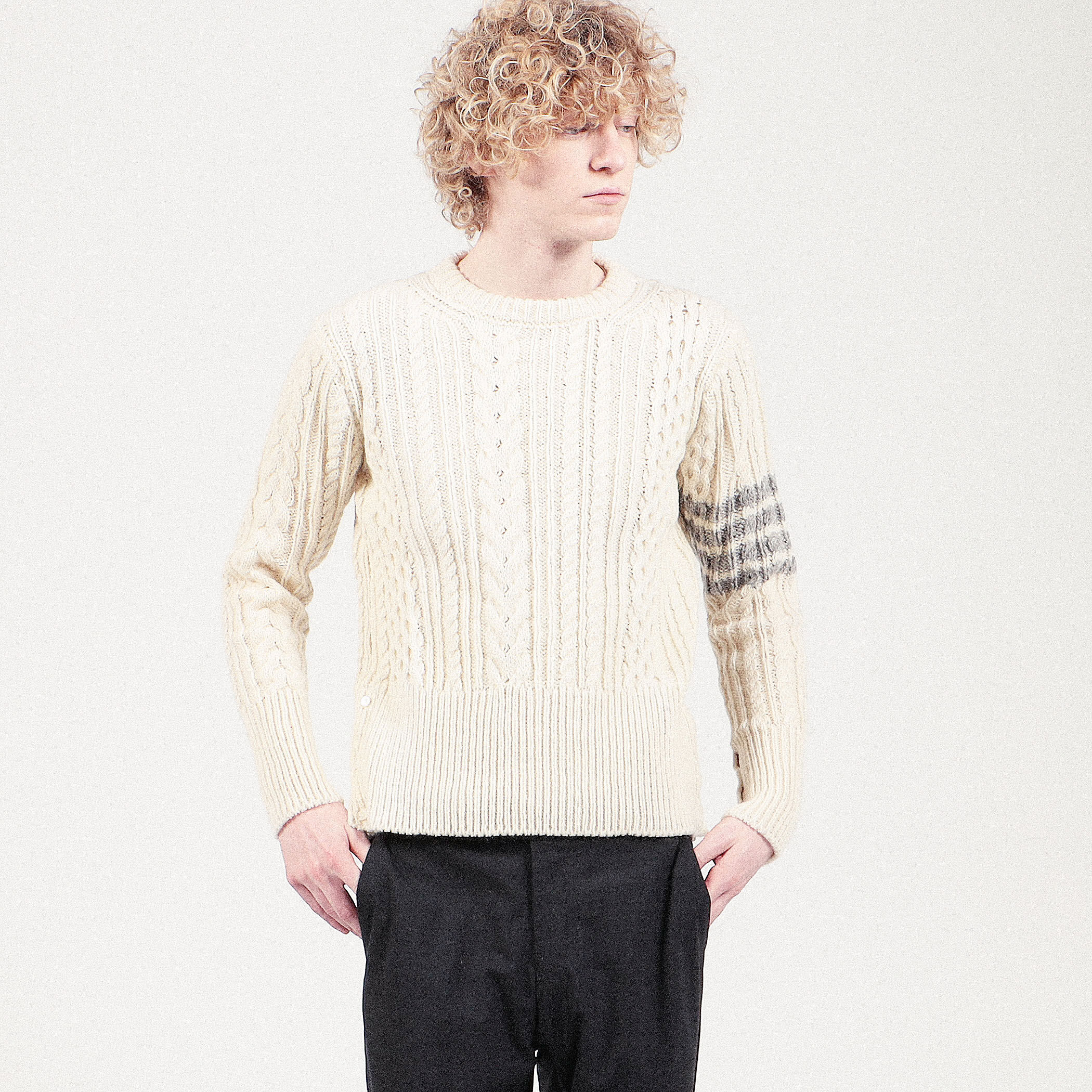 【美品】Thom Browne アランニット 1 ○THOM BROWNE ARAN CABLE STITCH PULLOVER｜トゥモローランド