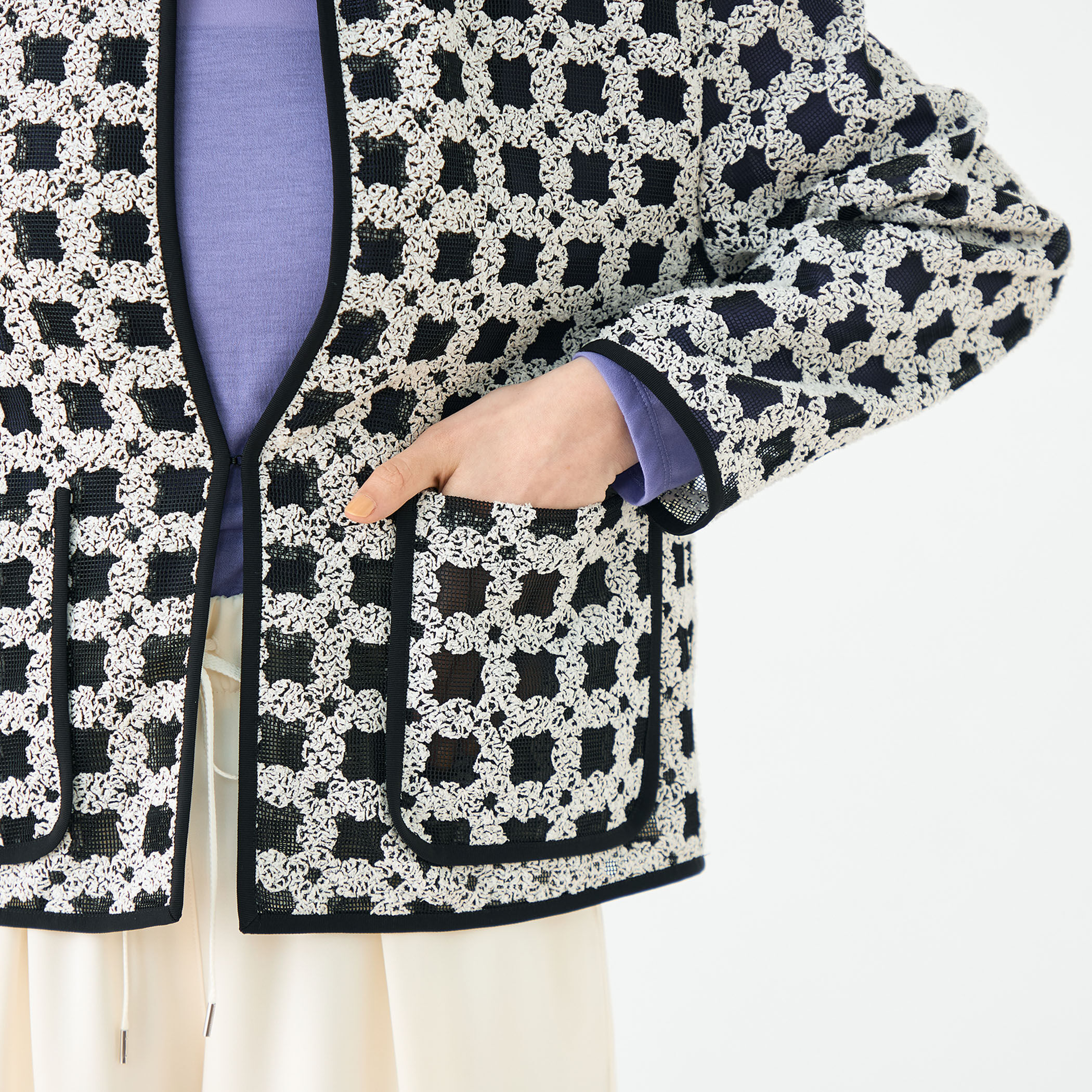 ■新品タグ付　トゥモローランド　ballsby エンブロイダリージャケット Ballsey ジャケット ノーカラージャケット ダイヤモチーフエンブロイ