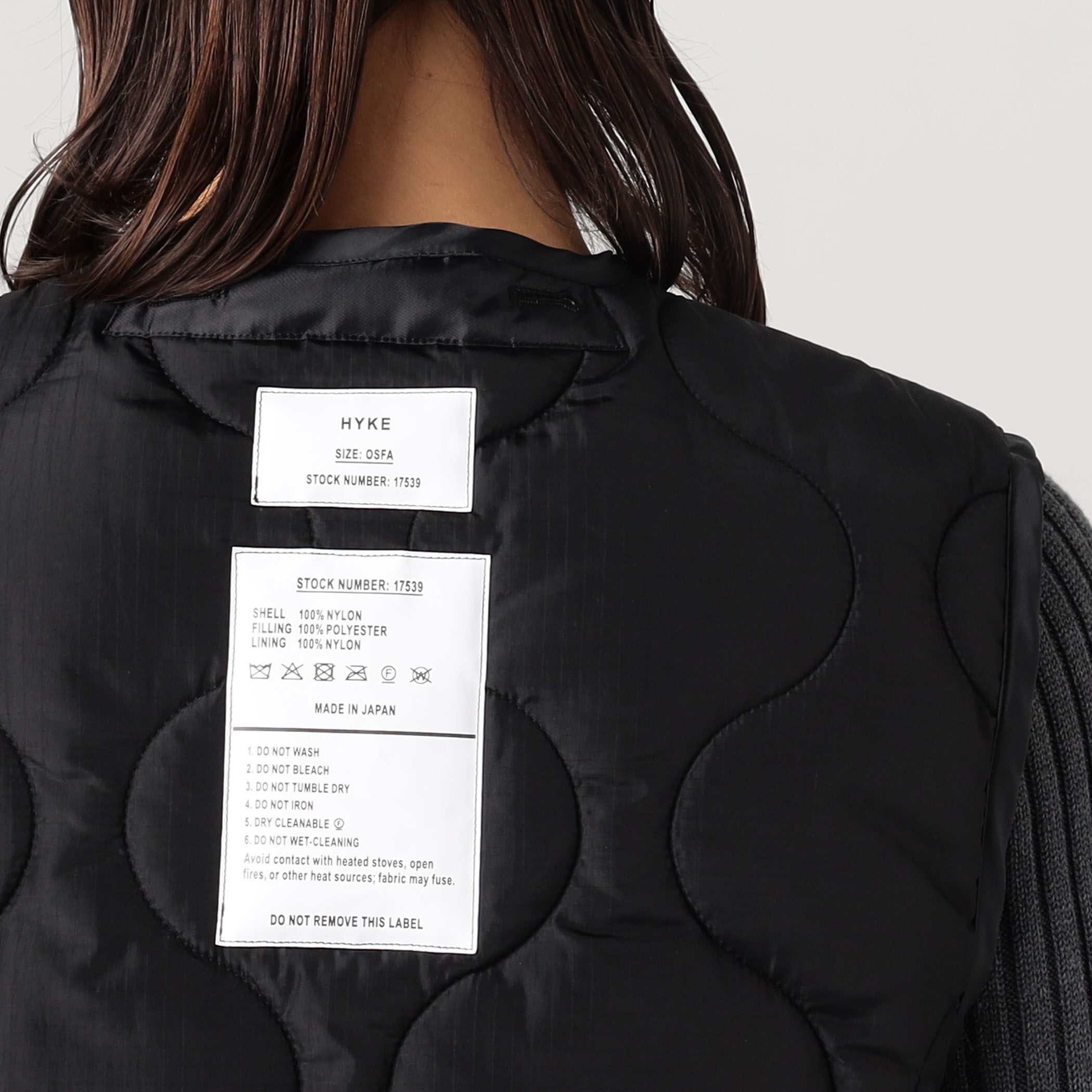 HYKE QUILTED CROPPED VEST 　22fw ブラック HYKE QUILTED CROPPED VEST｜トゥモローランド 公式通販