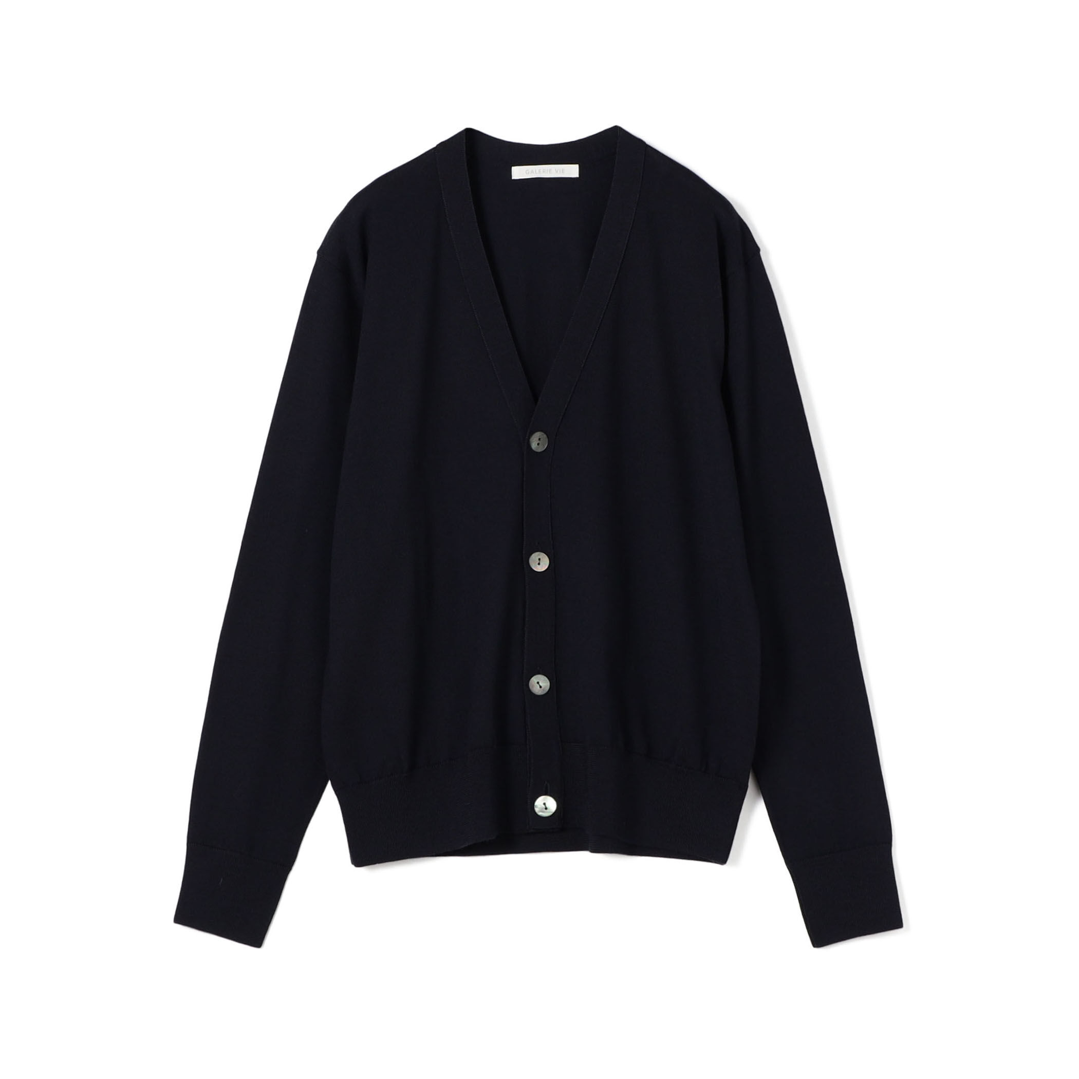 30G FFエクストラファインゲージウール Vネックカーディガン