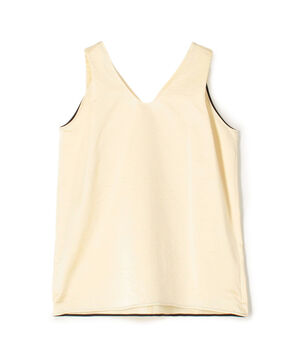 コットンシルク リンクルサテンノースリーブトップ
