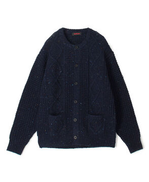 ウールネップ ケーブルカーディガン