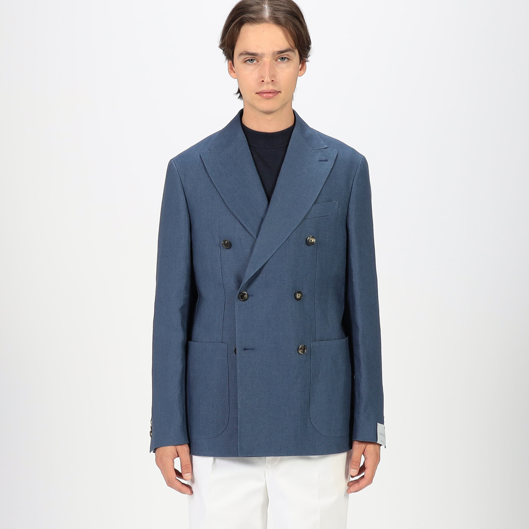 CARUSO BUTTERFLY リネン ダブルブレステッド6Bジャケット