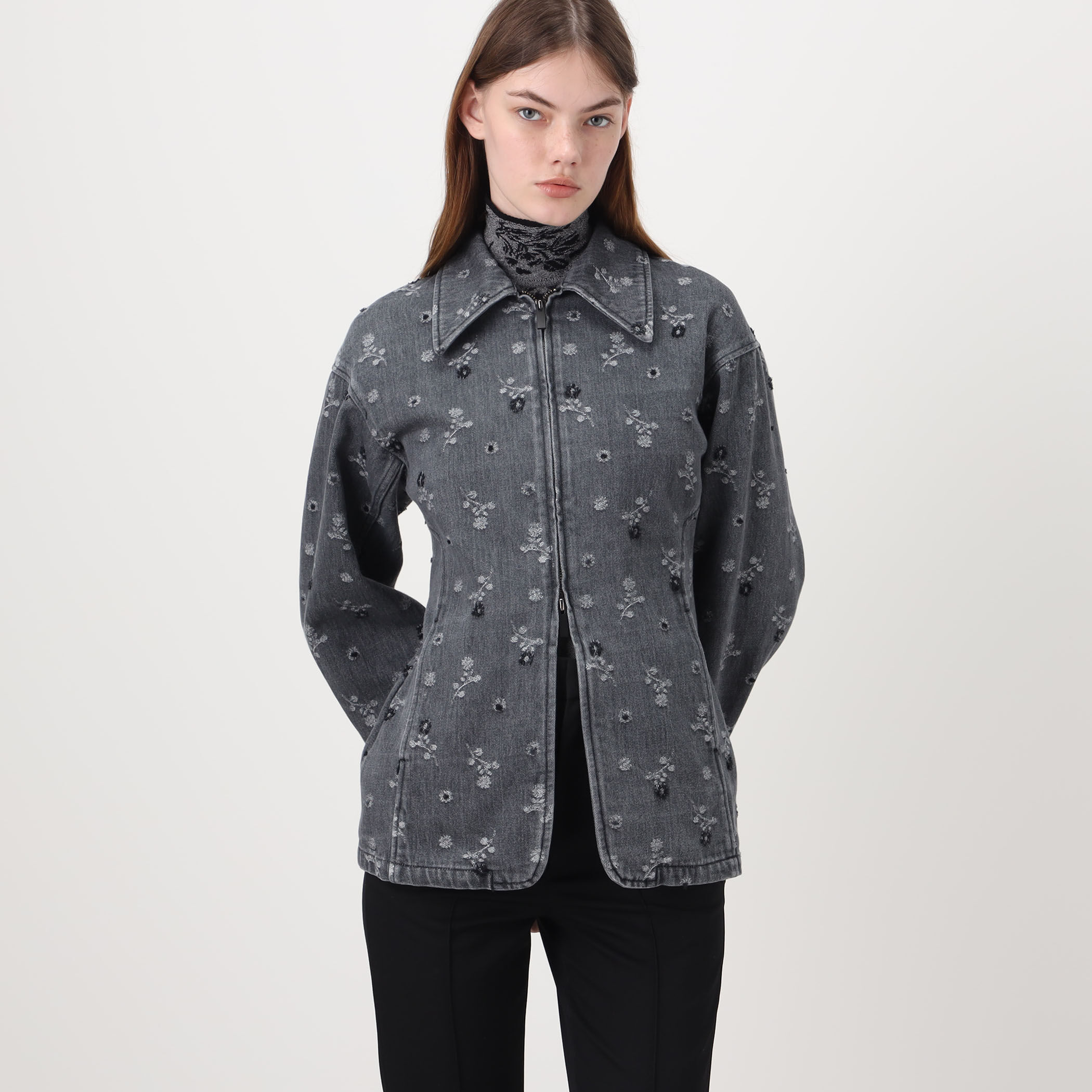 Mame Kurogouchi Floral Jacquard Denim Jacket ジャカードデニム Mame Kurogouchi Floral Jacquard Denim Jacket ジャカードデニム
