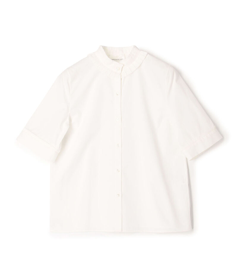 100/2コンパクトブロード ハーフスリーブタックブラウス