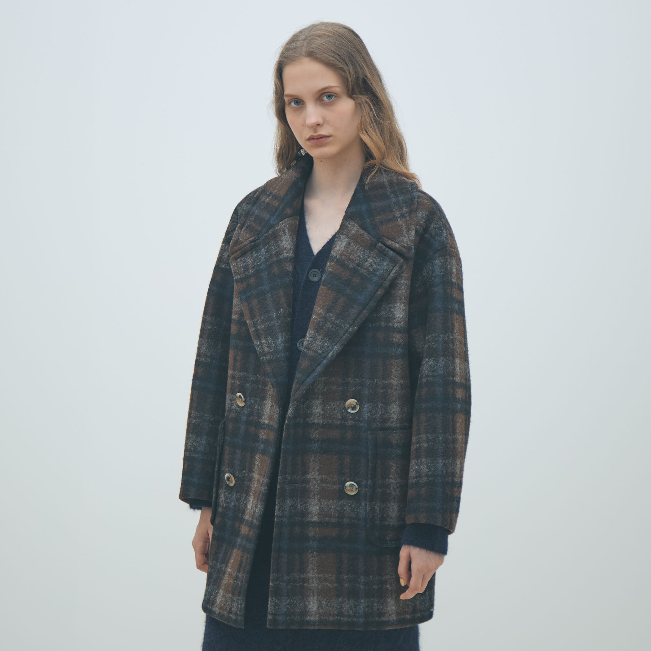 ボンディングチェック ダブルブレストコート｜トゥモローランド 公式通販