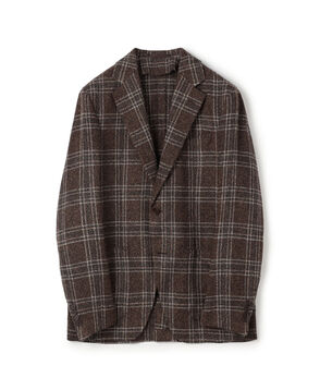 ヴィスコースコットンポリエステル サマーブークレ シングルブレステッド2Bジャケット ANGELICO