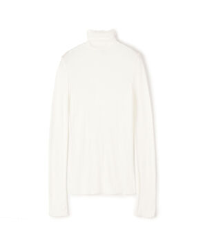 コットンシルクリブ タートルネックプルオーバー