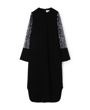 Mame Kurogouchi Tulle Lace Sleeve Classic Dress チュールレーススリーブドレス