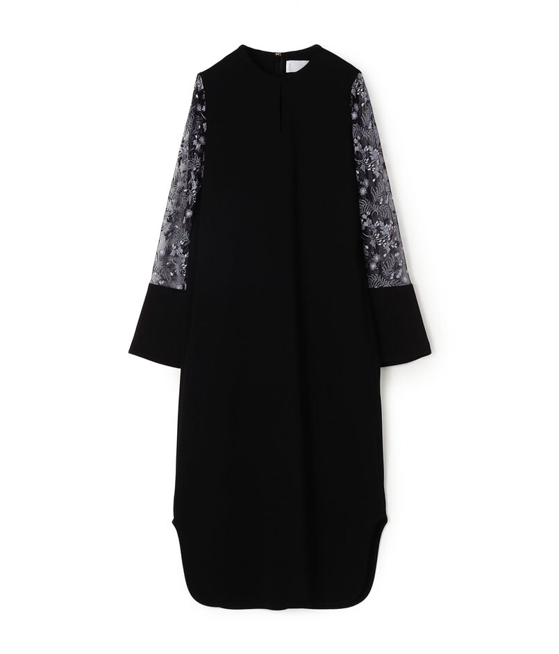 Mame Kurogouchi Tulle Lace Sleeve Classic Dress チュールレーススリーブドレス