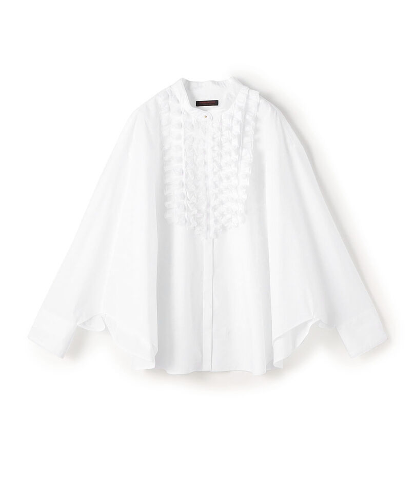 ホワイトコンビネーション マントブラウス