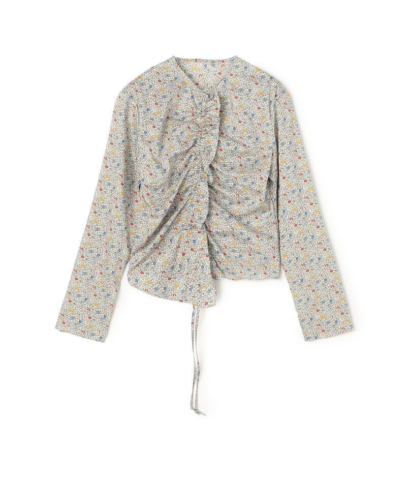 スプリングリバティプリント ギャザーブラウス