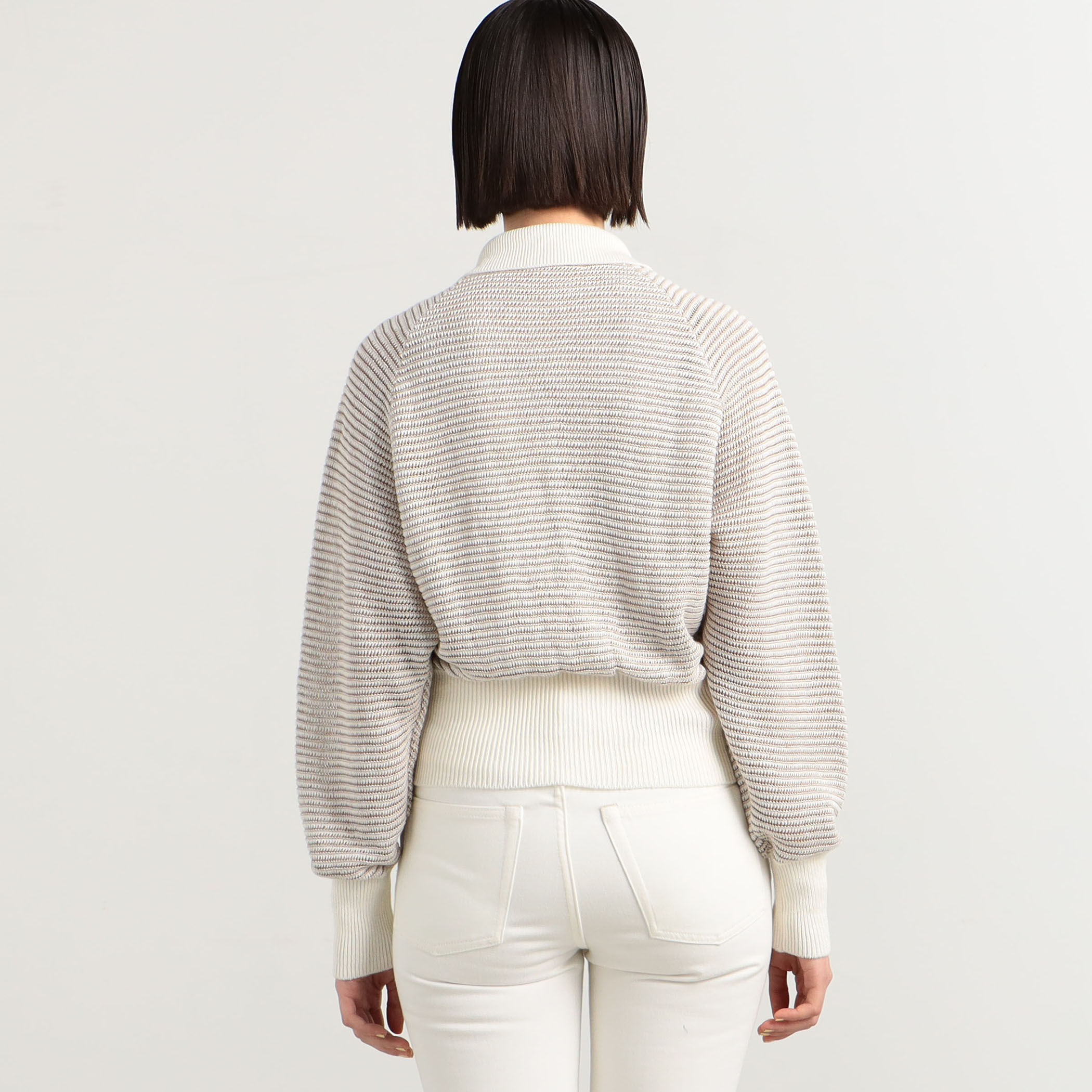 リネンタックボーダー ポロカラーカーディガン｜トゥモローランド 公式通販