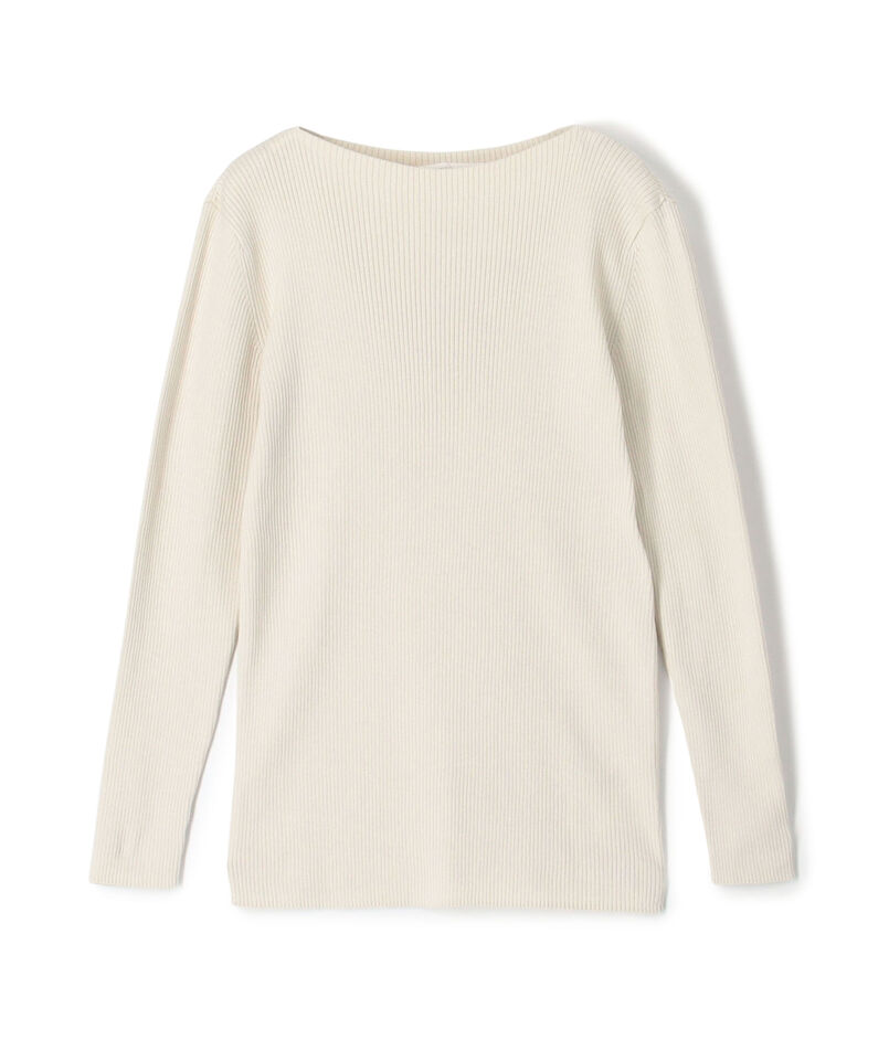 ギザコットンリブ ボートネックプルオーバー