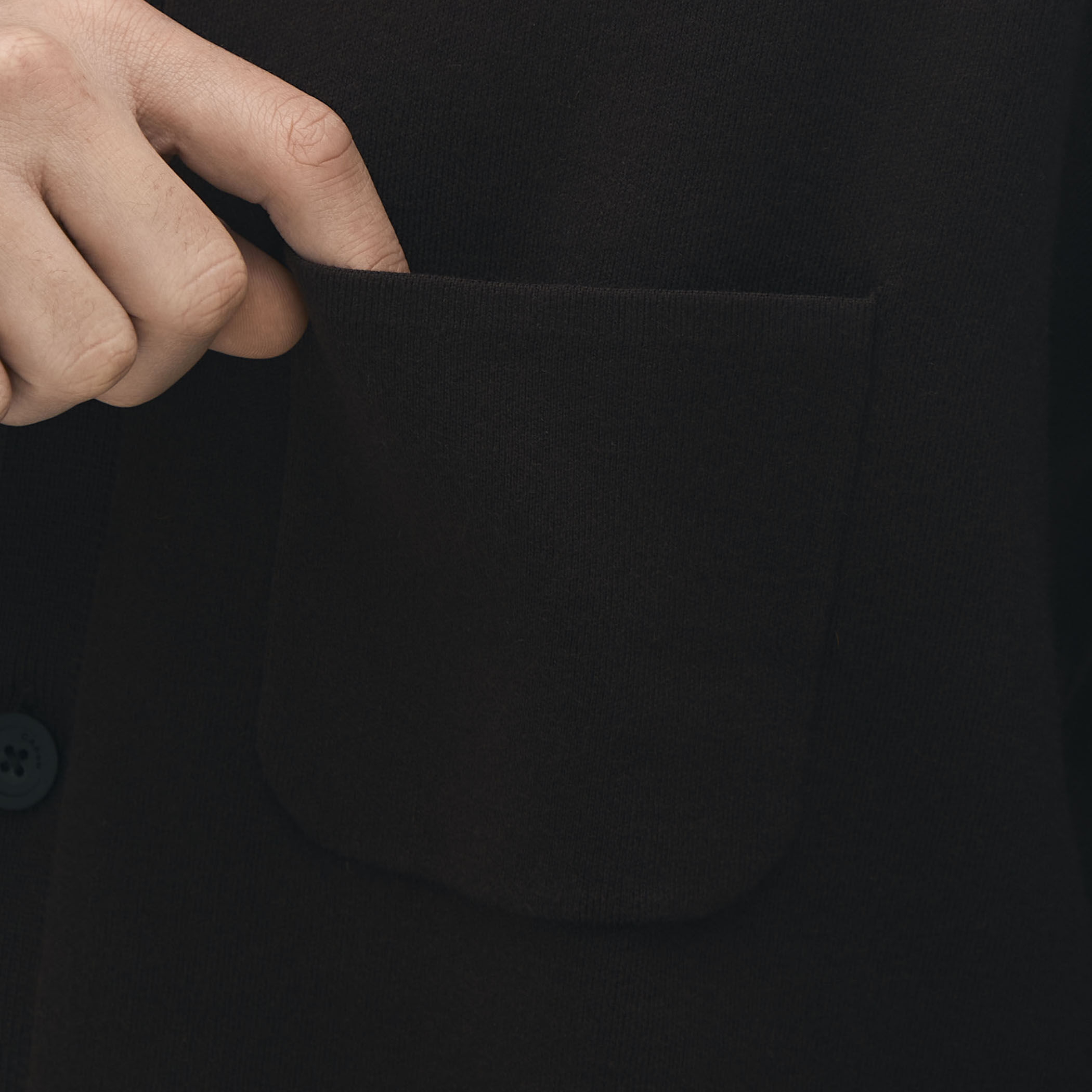 CABaN コットンカシミヤ ポケットクルーネックカーディガン