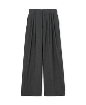 ウォッシャブルウール 3タックワイドパンツ