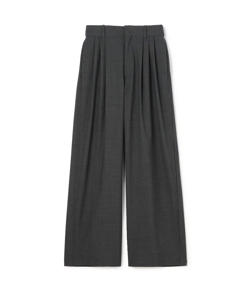 ウォッシャブルウール 3タックワイドパンツ