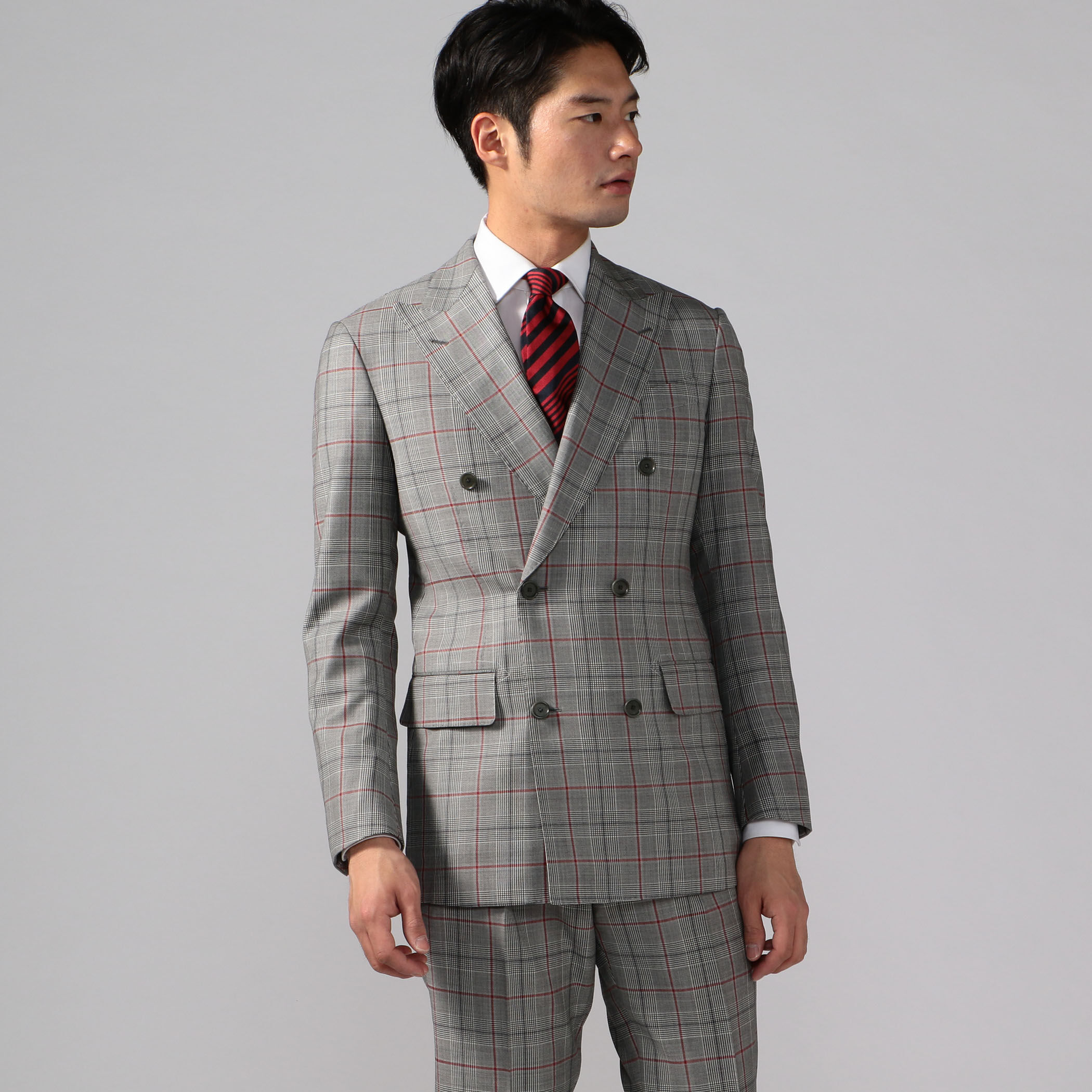 完売 Super100'sウール 6Bダブルブレストスーツ DORMEUIL AMADEUS 365